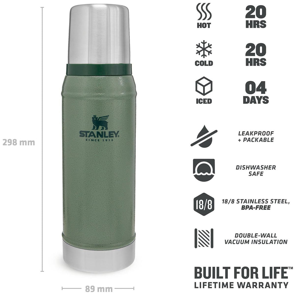 Stanley Classic Legendary Vacuum Thermos Flask 750ml Hammertone Green Military Kit