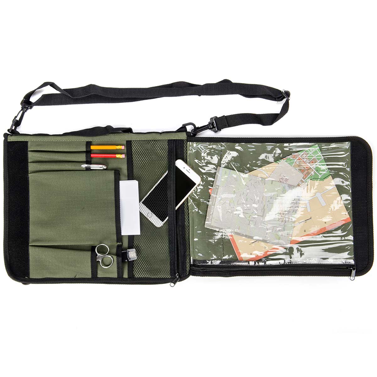 snugpak a4 grab olive clear zipped pocket