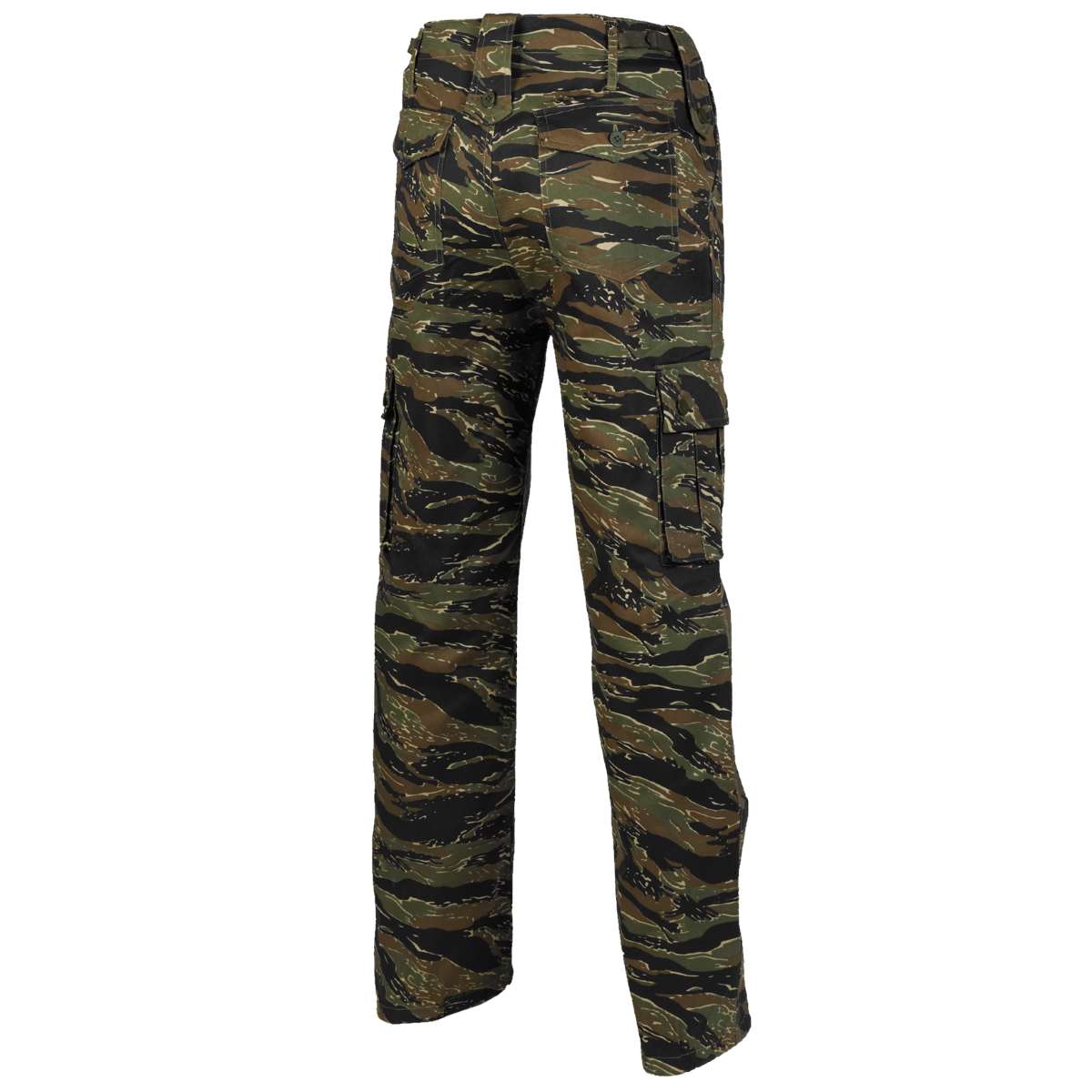 rear of tiger stripe camo combat trousers