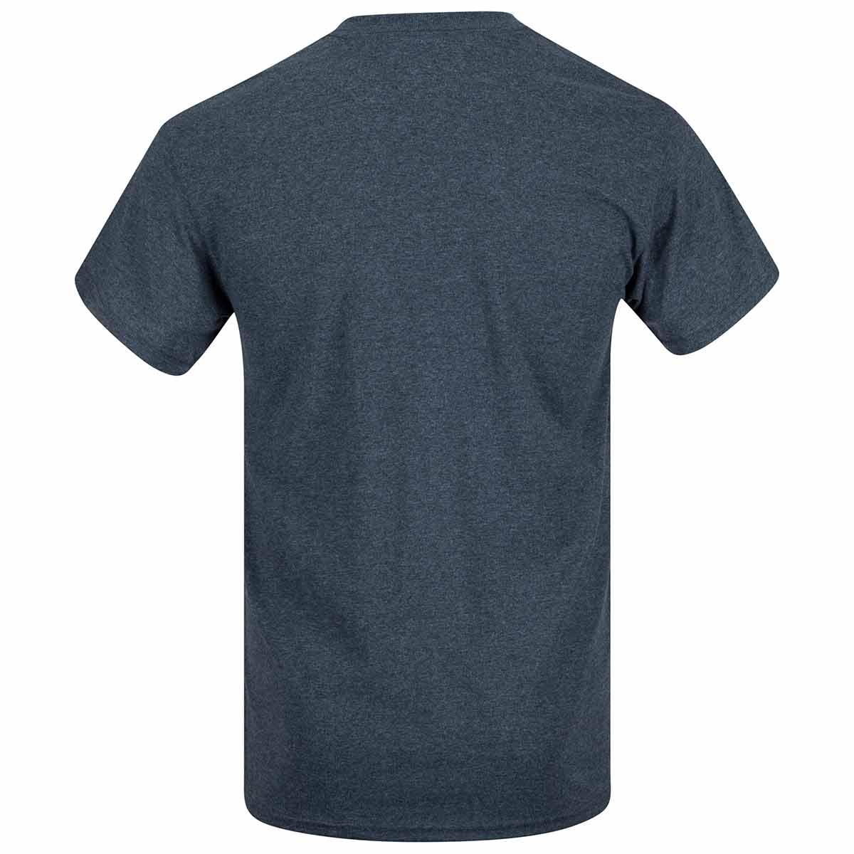 rear of navy cotton tshirt