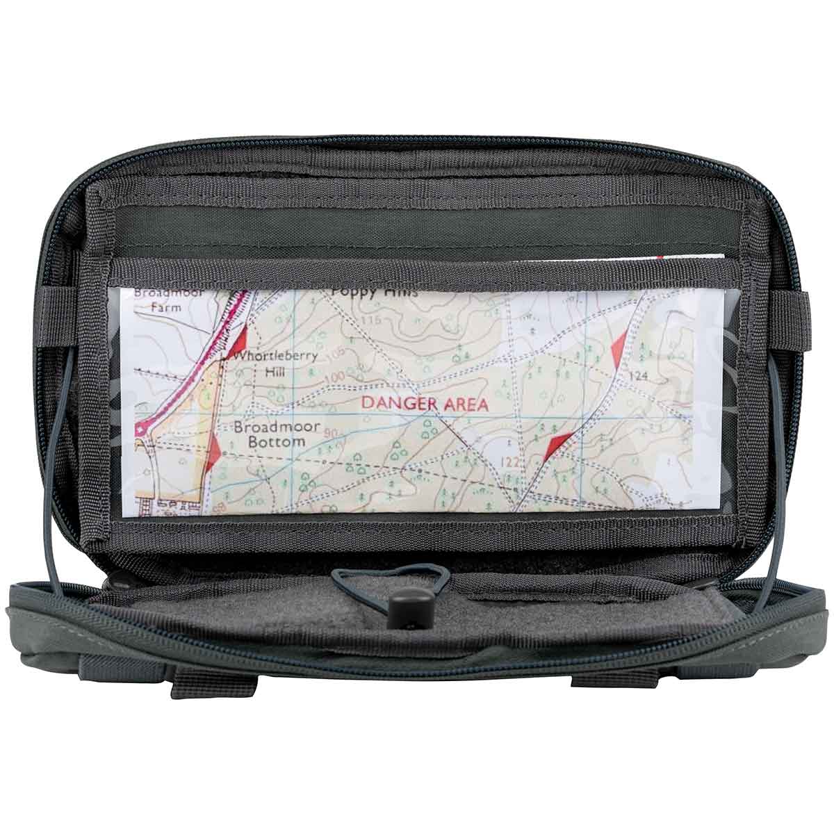 viper admin pouch unzipped with map insert grey