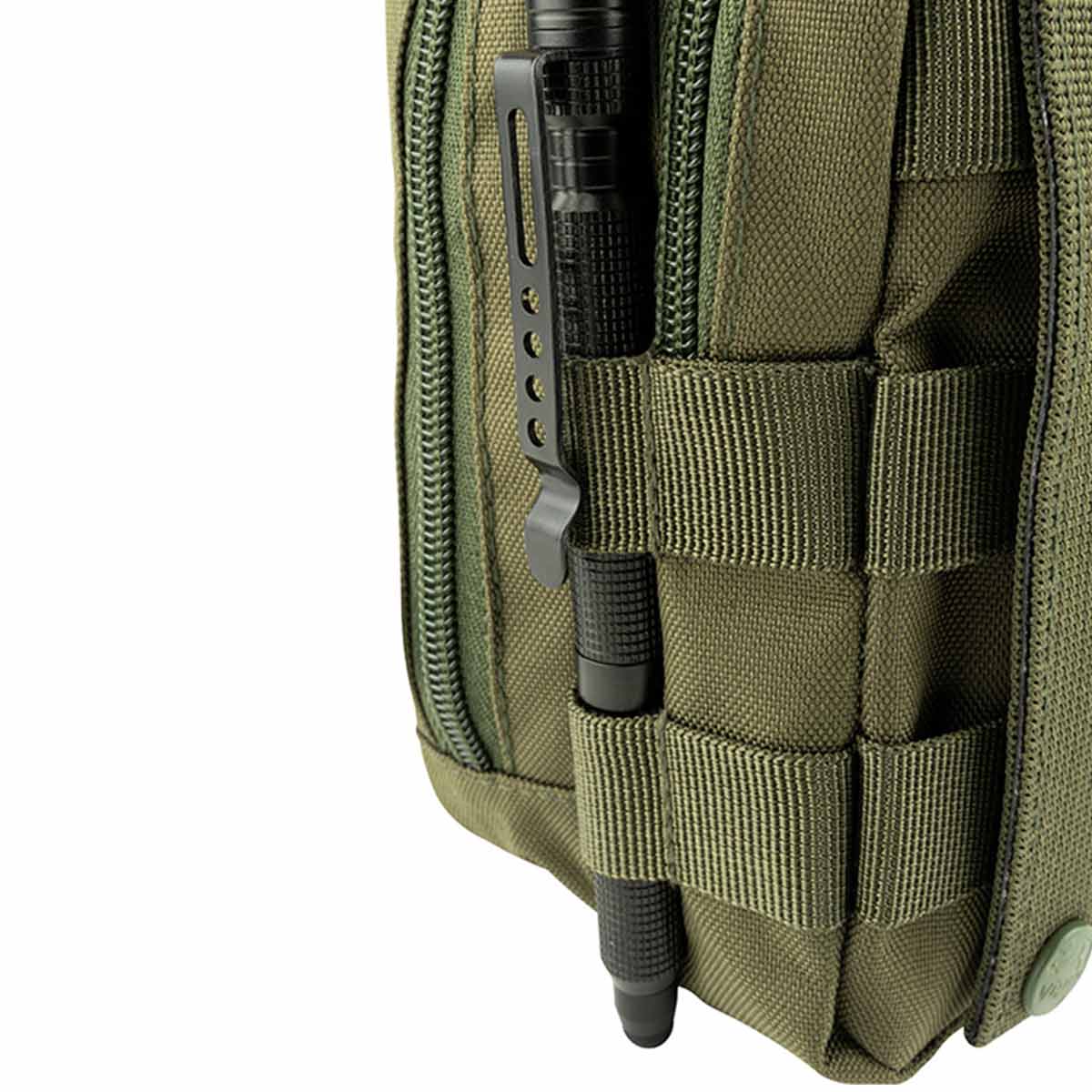 viper green utility splitter pouch pen loop