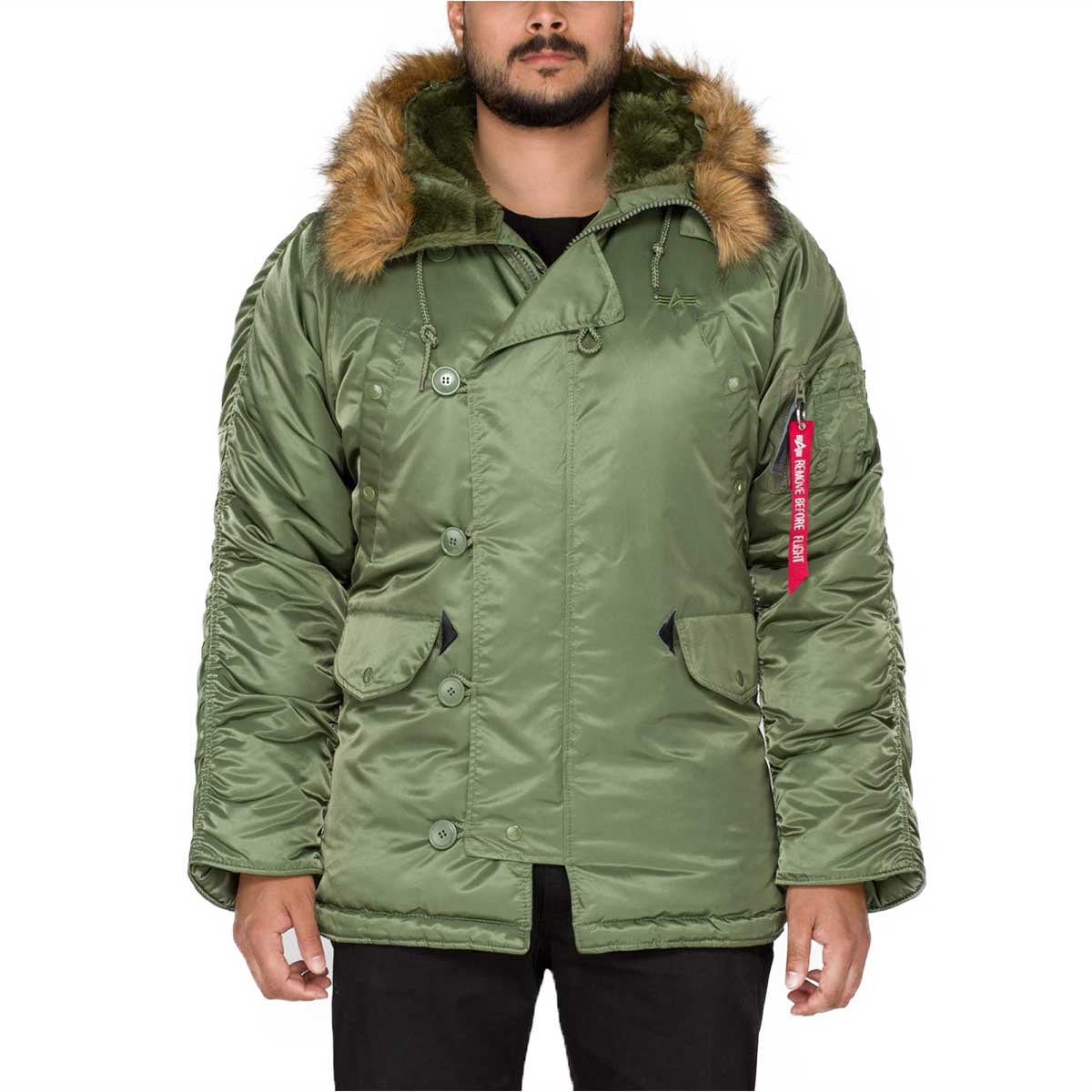 Alpha Industries N3B Faux Fur Hooded Parka Sage Green Military Kit